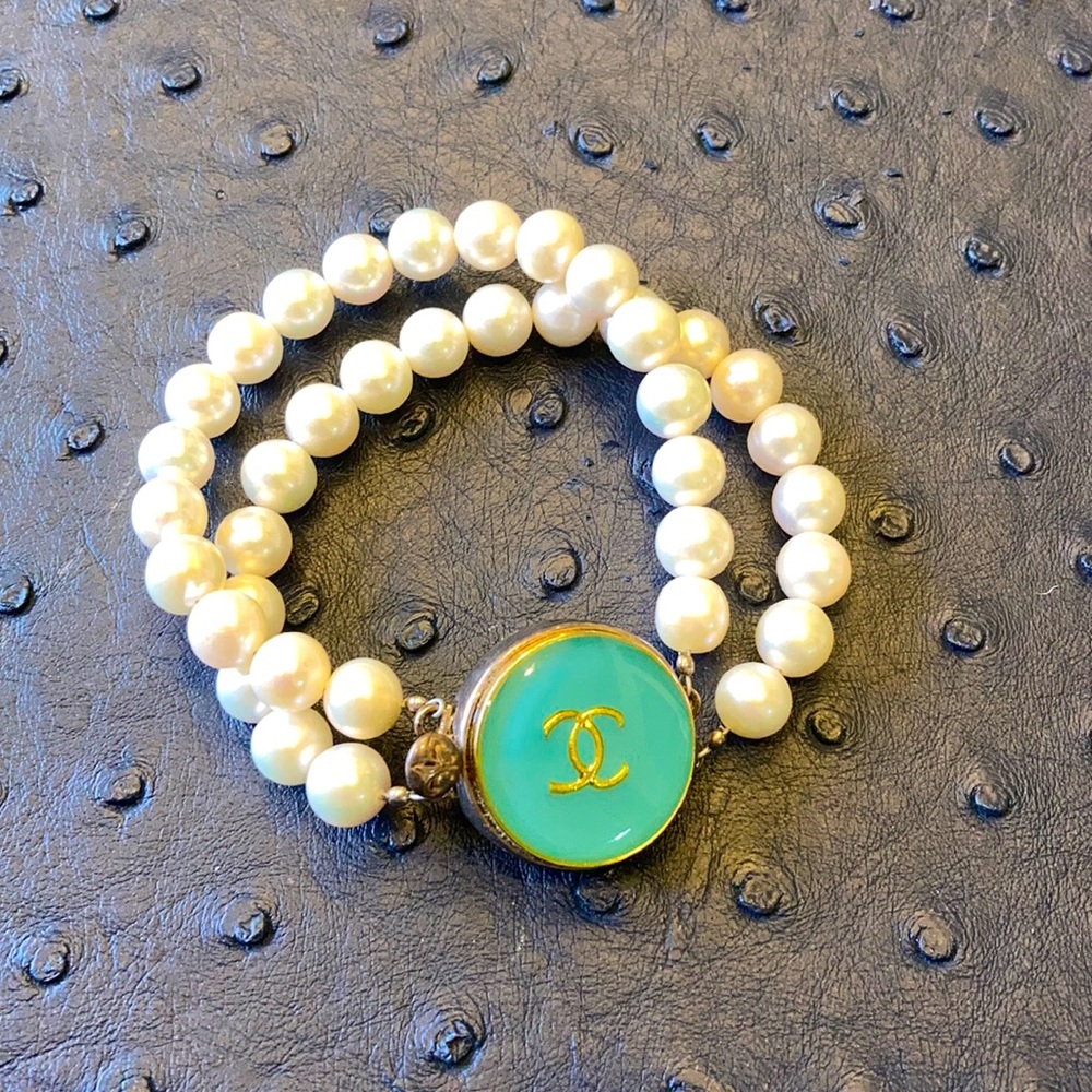 Val Colbert Vintage Chanel Button Bracelet